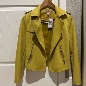 Philosophy faux leather jacket in Citron color size XS. Brand new with tag.